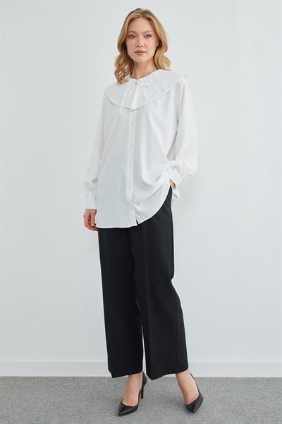 Bebe Yaka Bağlamalı Balon Kol Tunik