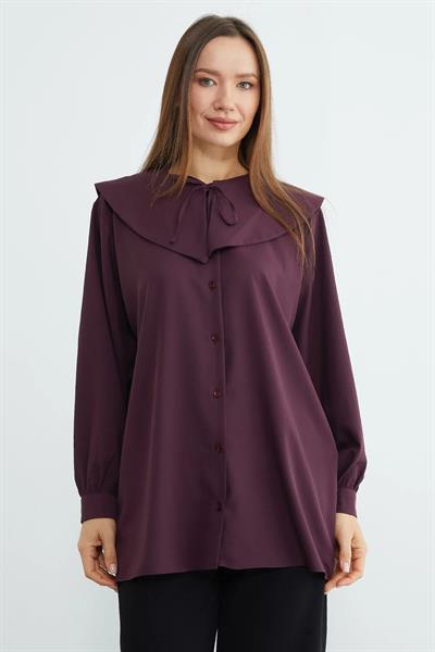 Bebe Yaka Bağlamalı Balon Kol Tunik