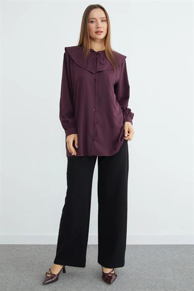 Bebe Yaka Bağlamalı Balon Kol Tunik