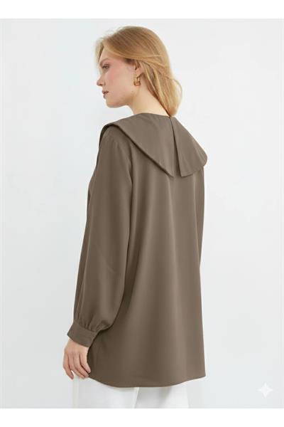 Bebe Yaka Bağlamalı Balon Kol Tunik