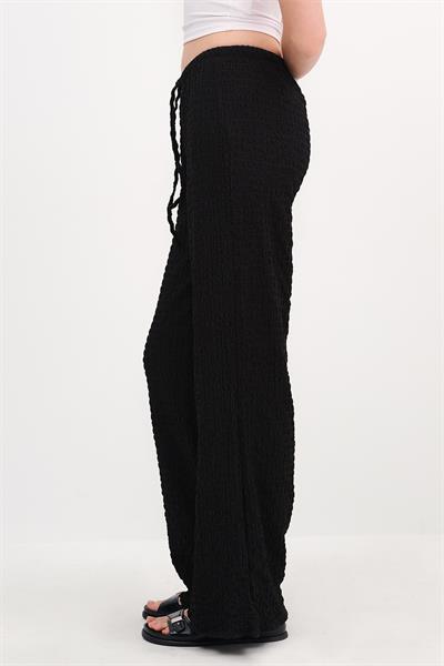 Beli Bağcıklı Bürümcük İspanyol Paça Pantolon