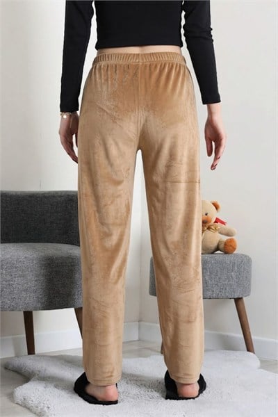 Beli Fiyonklu Kadife Pijama Altı