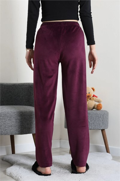 Beli Fiyonklu Kadife Pijama Altı