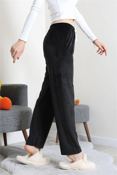Beli Fiyonklu Kadife Pijama Altı