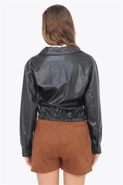 Beli Lastikli Deri Gömlek