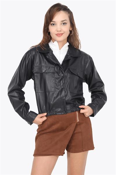 Beli Lastikli Deri Gömlek