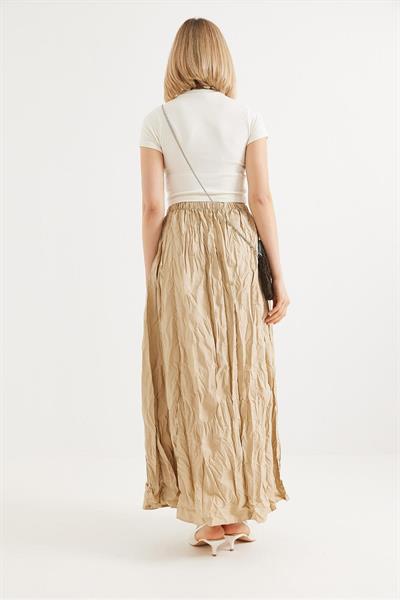 Beli Lastikli Kırışık Model Etek