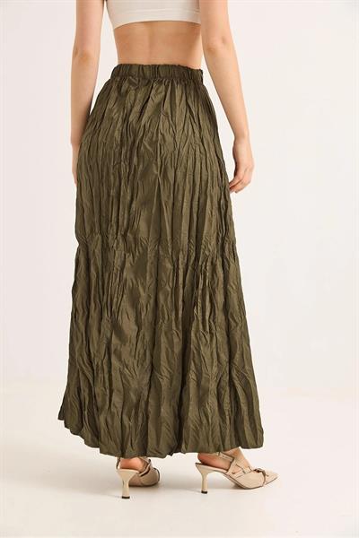 Beli Lastikli Kırışık Model Etek