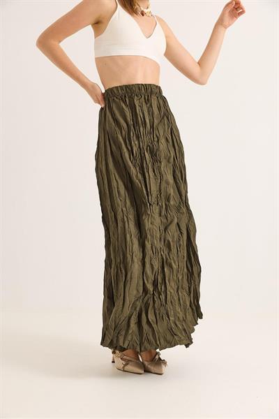Beli Lastikli Kırışık Model Etek
