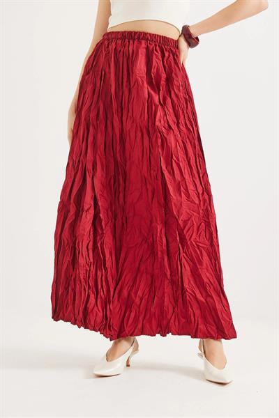 Beli Lastikli Kırışık Model Etek