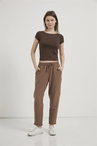 Beli Lastikli Paça Püsküllü Pantolon