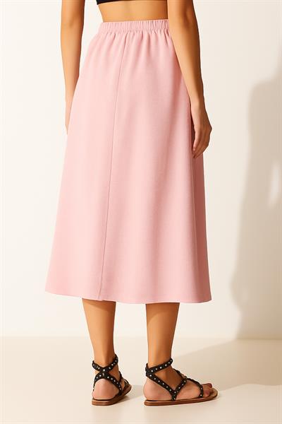 Beli Lastikli Yandan Yırtmaçlı Etek