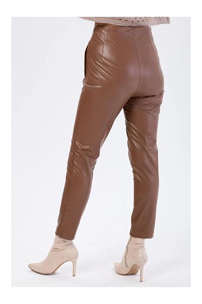 Beli Pensli Sahte Cepli Deri Pantolon