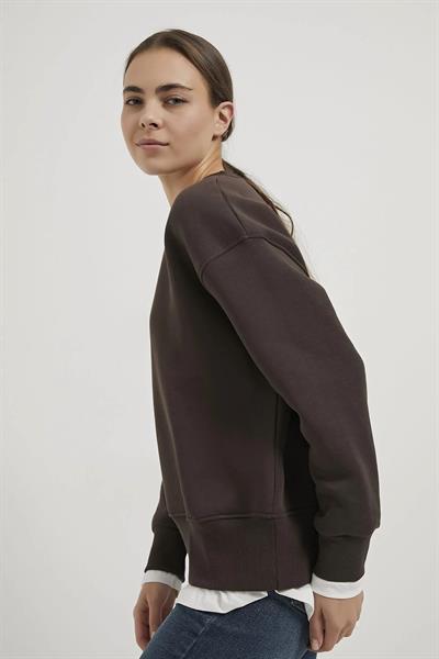 Bisiklet Yaka Eteği Garnili 3 İp Sweat