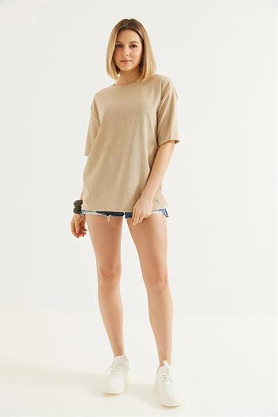 Bisiklet Yaka Oval Kesim Tshirt