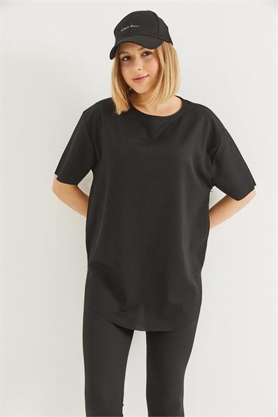Bisiklet Yaka Oval Kesim Tshirt