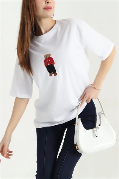 Boydan Ayıcık Baskılı Tshirt