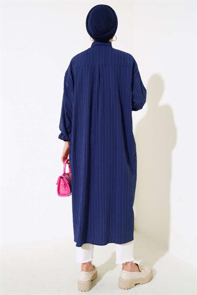 Boydan Düğmeli Uzun Gömlek