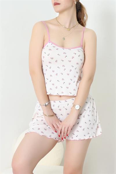 Cares Şort Atlet Çiçek Desenli Takım