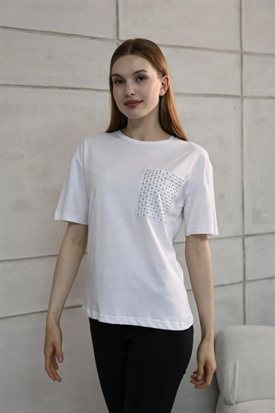 Cebi Taş Detaylı Tshirt