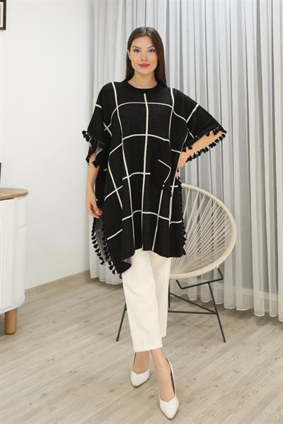 Cep Detaylı Kareli Panço