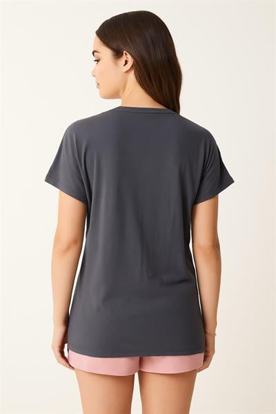 Cherry Baskılı Oversize Tshirt