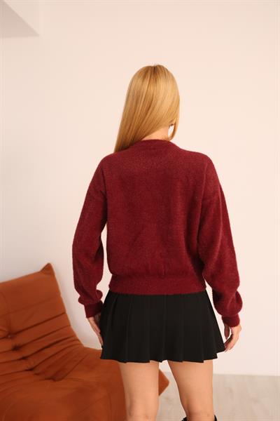 Çiçek Düğmeli Sakal Hırka