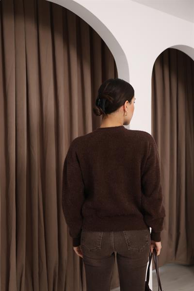 Çiçek Düğmeli Sakal Hırka