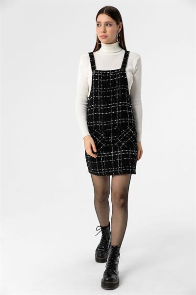 Çift Cepli Ekoseli Salopet