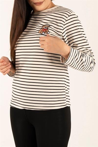 Çizgili Ayıcıklı Sweat