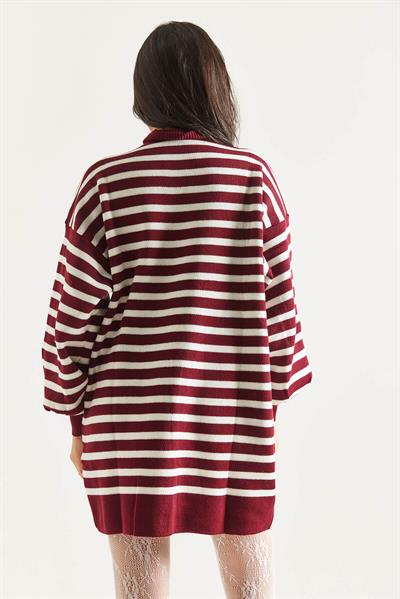 Çizgili Balon Kol Tunik