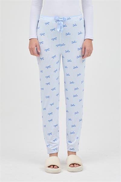Çizgili Fiyonklu Milan Pijama Altı