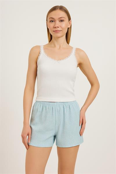 Dantel Detaylı Atlet Şort İkili Takım