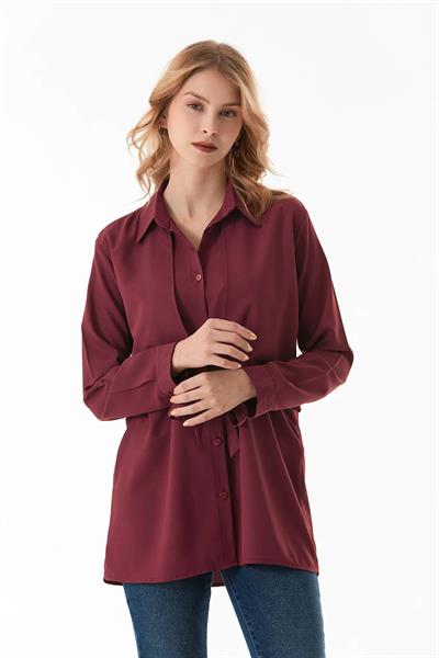 Düğmeli Önü Bağlamalı Gömlek