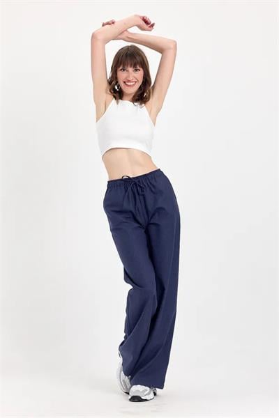 Düşük Bel Tencel Kumaş Salaş Pantolon