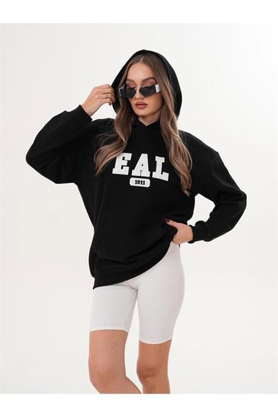 EAL Nakış İşlemeli Kapüşonlu Sweatshirt