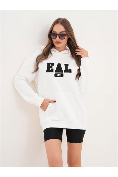 EAL Nakış İşlemeli Kapüşonlu Sweatshirt