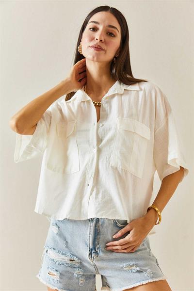 Fakir Kol Çift Cep Gömlek