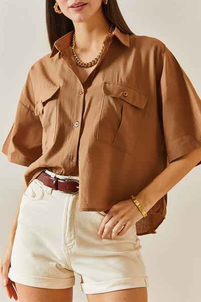 Fakir Kol Çift Cep Gömlek