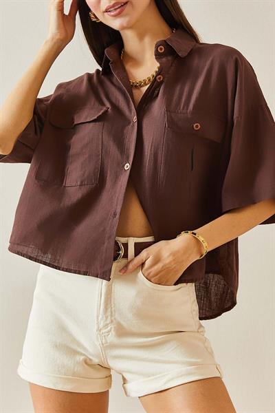 Fakir Kol Çift Cep Gömlek