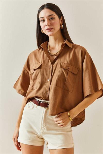 Fakir Kol Çift Cep Gömlek