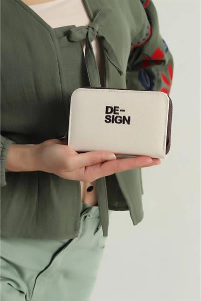 Fermuarlı De-Sign Yazılı Cüzdan