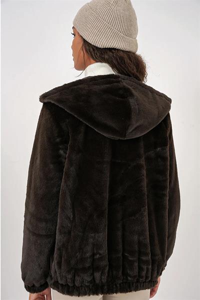 Fermuarlı Peluş Mont