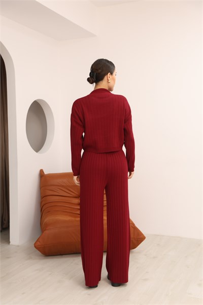 Fitilli Crop Pantolon İkili Takım
