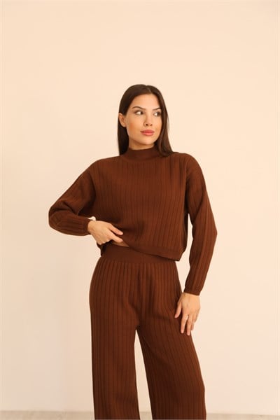 Fitilli Crop Pantolon İkili Takım