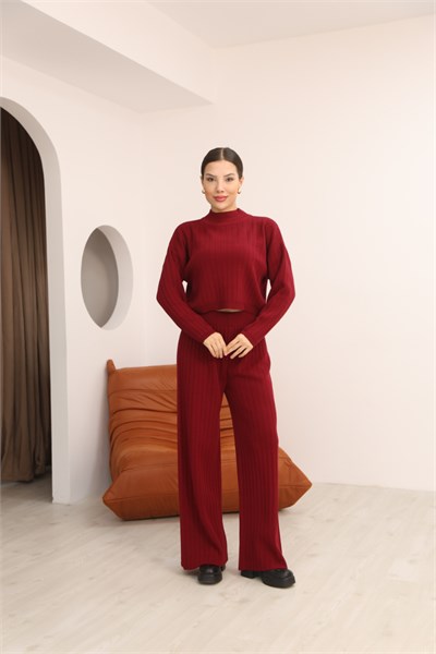 Fitilli Crop Pantolon İkili Takım