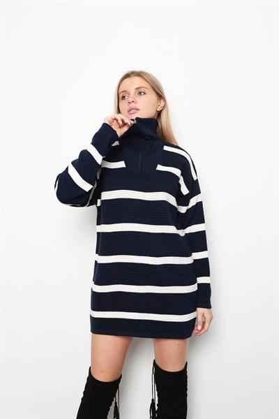 Fitilli Kamyoncu Yaka Çizgili Tunik