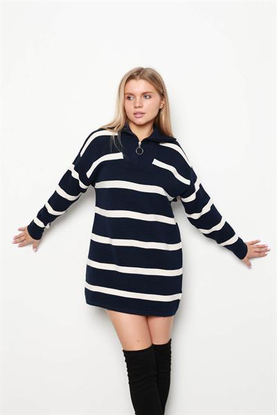 Fitilli Kamyoncu Yaka Çizgili Tunik