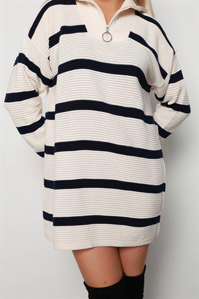 Fitilli Kamyoncu Yaka Çizgili Tunik