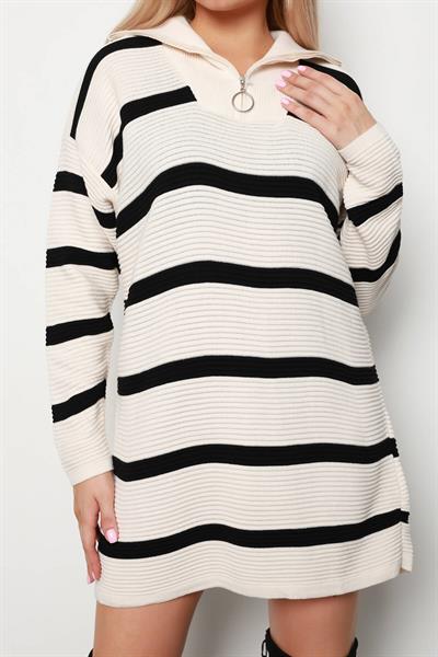 Fitilli Kamyoncu Yaka Çizgili Tunik